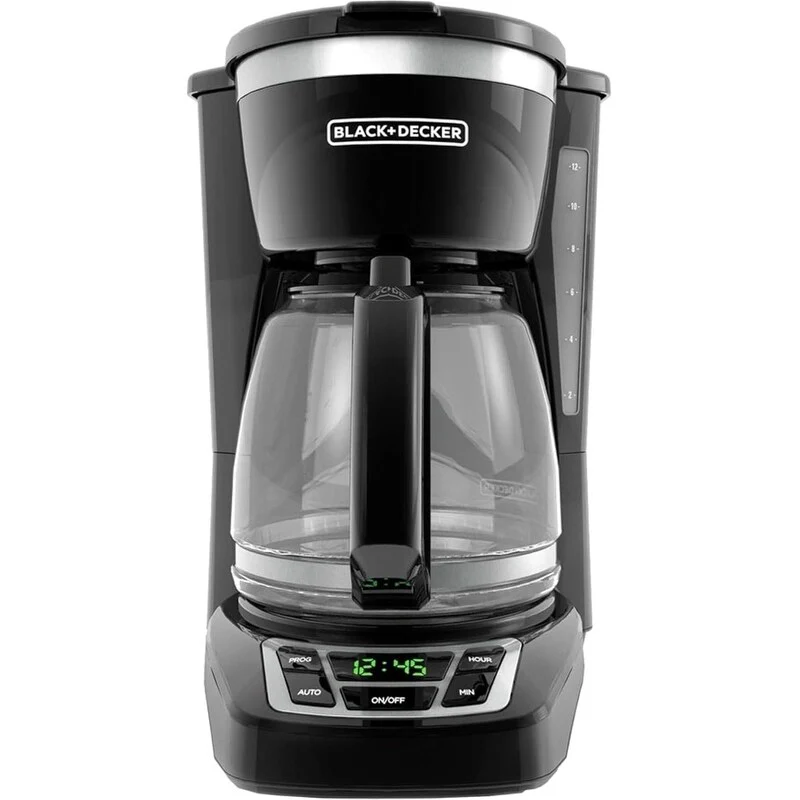 12-Cup Digital Coffee Maker, Programmable, Washable Filter, Sneak-A-Cup, Auto Brew, Keep Hot Plate, Black