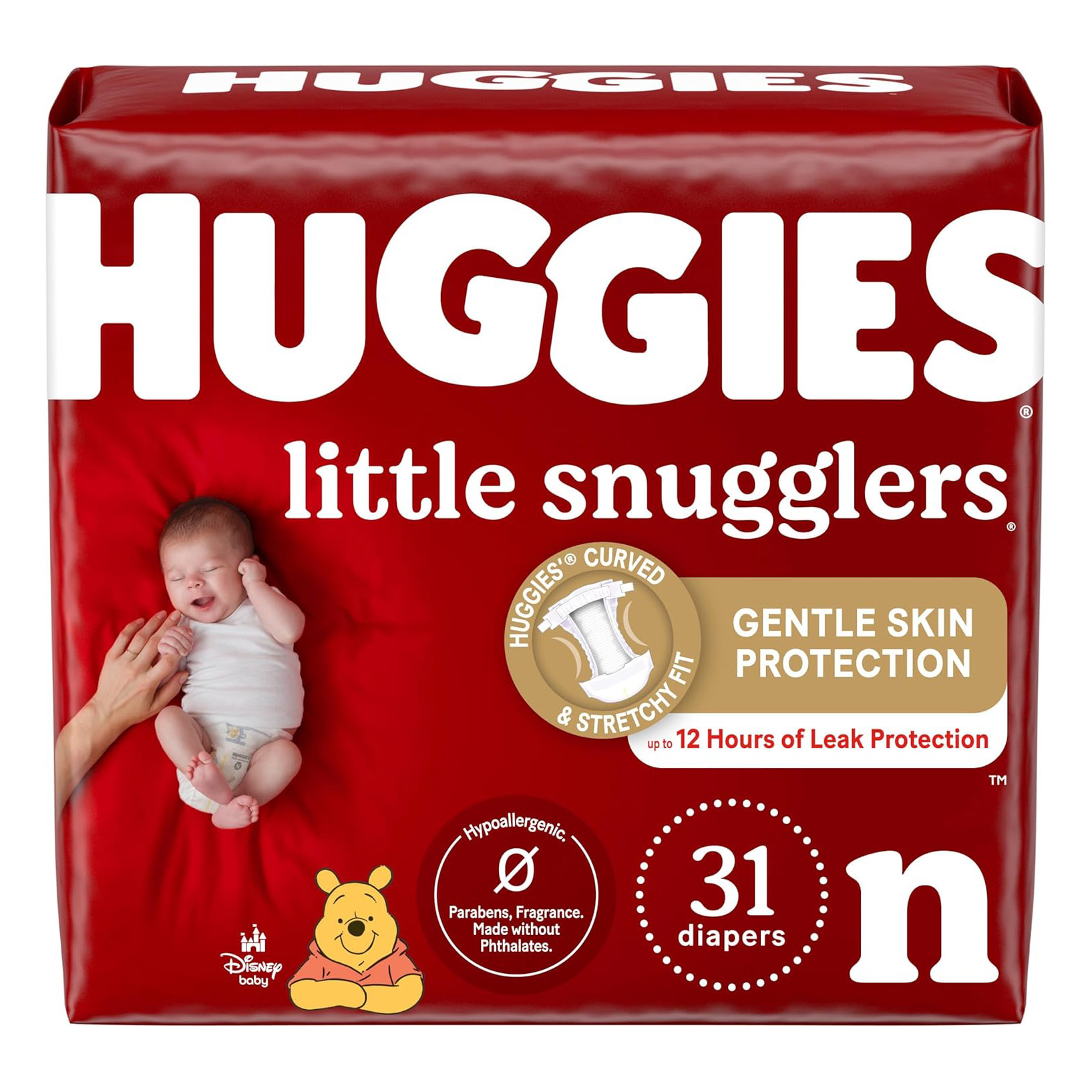 Huggies Size 1 Diapers, Little Snugglers Diapers, Size 1 (8-14 lbs), 198 Ct (6 packs of 33)