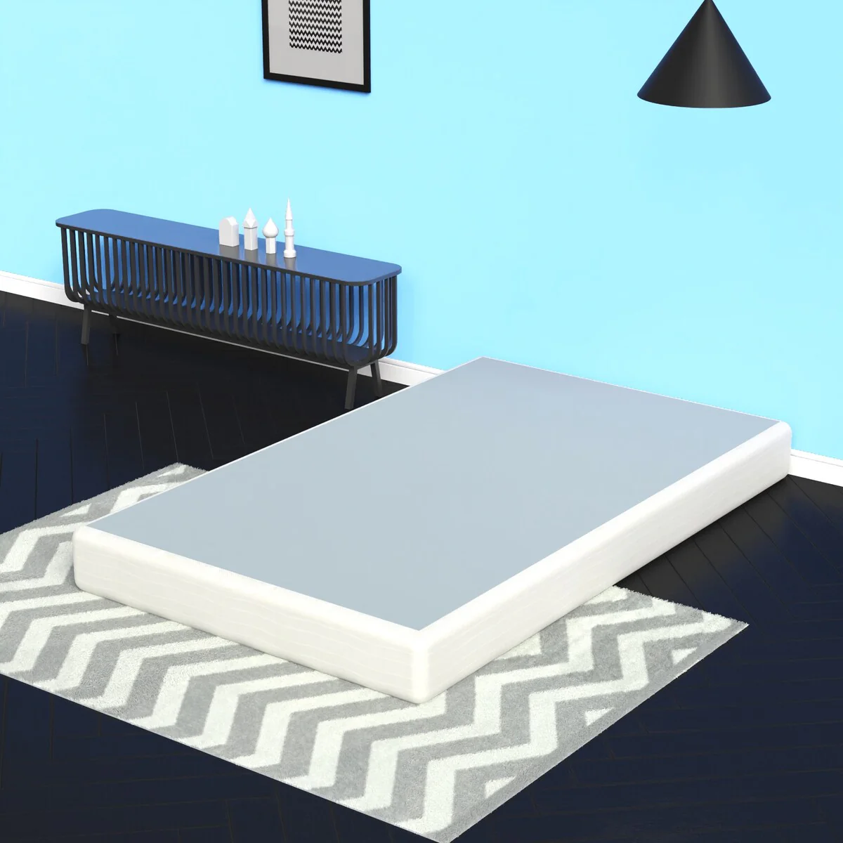 4.5-Inch & 8-Inch Box Spring/Foundation Easy Simple Assembly, Durable Strong Wood Structure for Pressure Relief