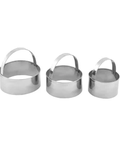 Kitchen Metal Cylindrical Cookie Biscuit Baking DIY Mold Cutter 3 in 1 - 2.2" x 2.6" x 1.3"(Total H*Dia*H)