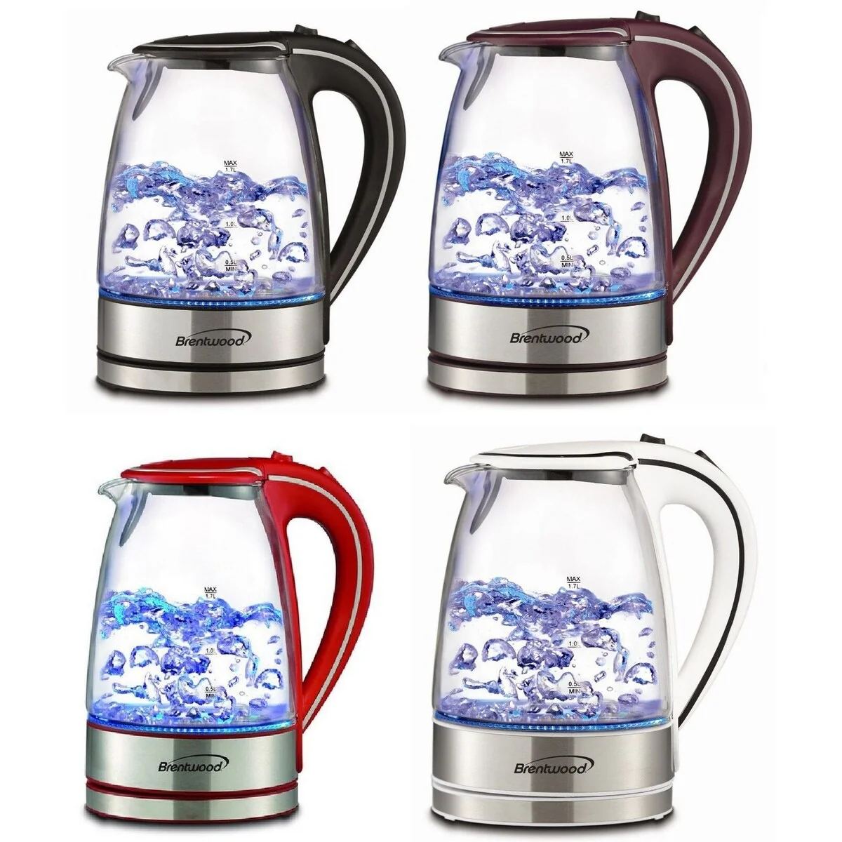 1.7L Electric Glass Kettle with LED Light