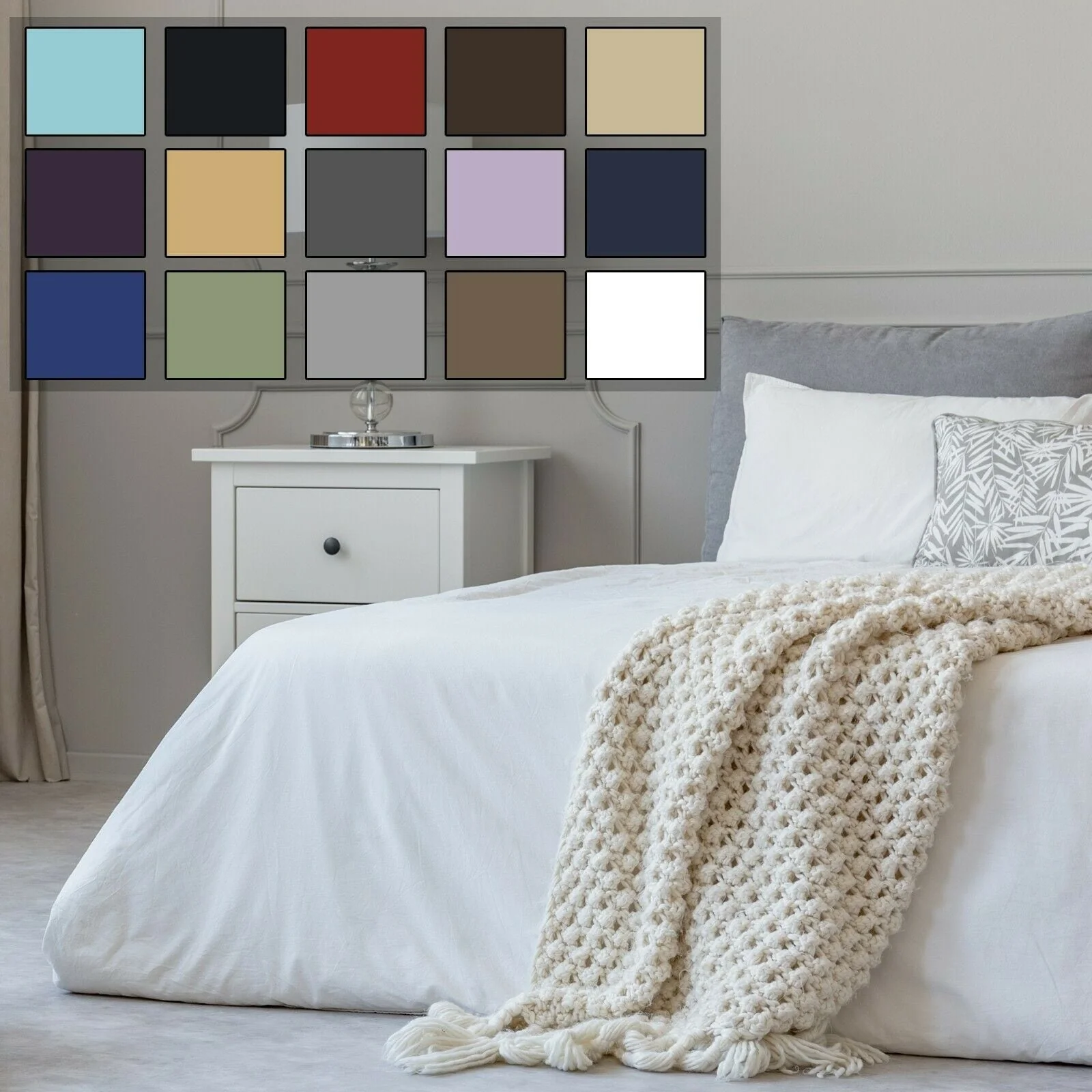 1800 Count Cotton Feel Bed Sheet Set Pillowcases Deep Pocket All Sizes