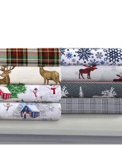 Cozy Flannel Novelty and Holiday Printed Extra Deep Pocket Sheet Set