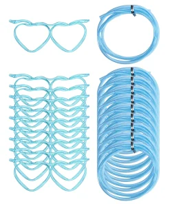 16 Pcs Straw Glasses, Plastic Novelty Drinking Eyeglasses Straws