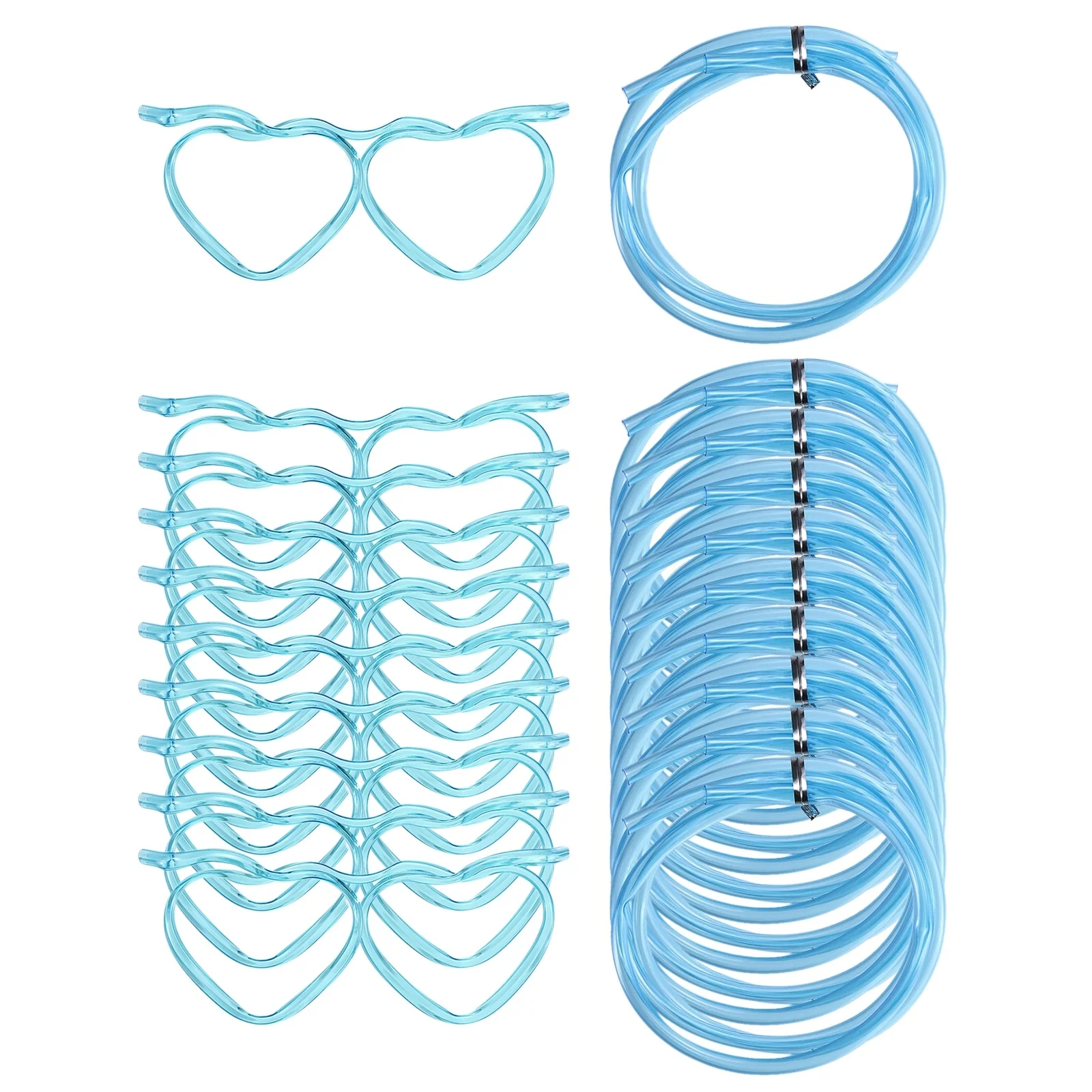 16 Pcs Straw Glasses, Plastic Novelty Drinking Eyeglasses Straws
