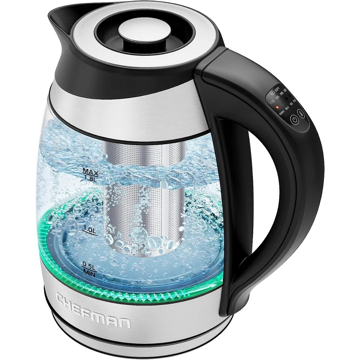 Electric Kettle with Temperature Control, 5 Presets LED Indicator Lights, Removable Tea Infuser - 1.8L - Temperature Control