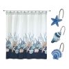 Avanti Linens Blue Lagoon Shower Curtain & Hook Set