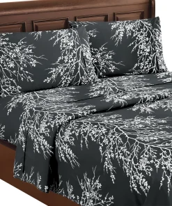 4-Piece Foliage Bed Sheets and Pillowcases Set