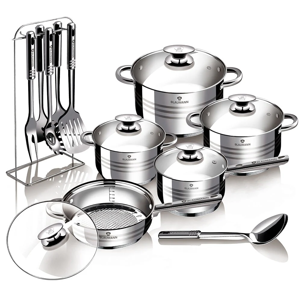 Blaumann 17-Piece Jumbo Stainless Steel Cookware Set