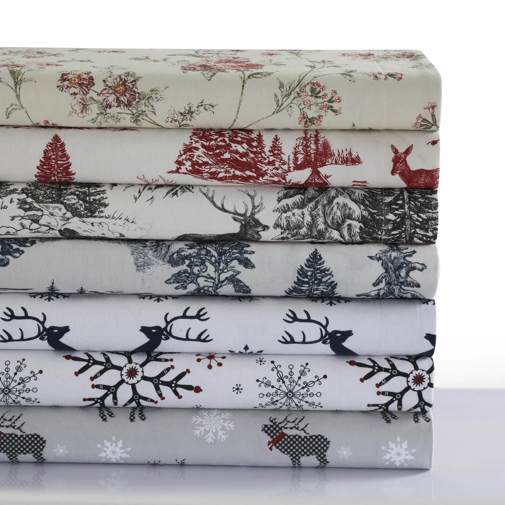 200-GSM Heavyweight Soft Flannel Printed Oversized Duvet Cover Set (Insert Excluded)