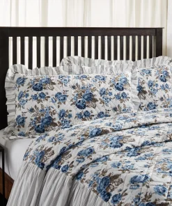 Annie Floral Sham - Blue or Portabella