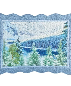 Frosty Woodland Scene Scalloped Edge Pillow Sham Set