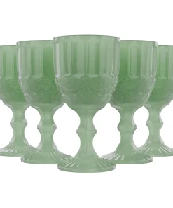 Elle Decor Set of 6 Colored Wine Glasses - 8.4 oz