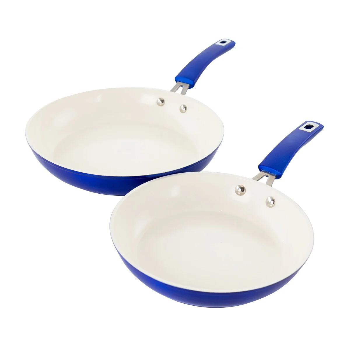 Kenmore Arlington 2Pc Al Ceramic Coated Nonstick Frying Pan Set Blue