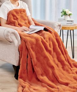 Home Soft Things Brick Textured FauxFur Throw Decorative Blankets