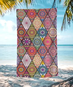 Large Boho Beach Towel Quick Dry Absorbent 30"x60"/35"x70"