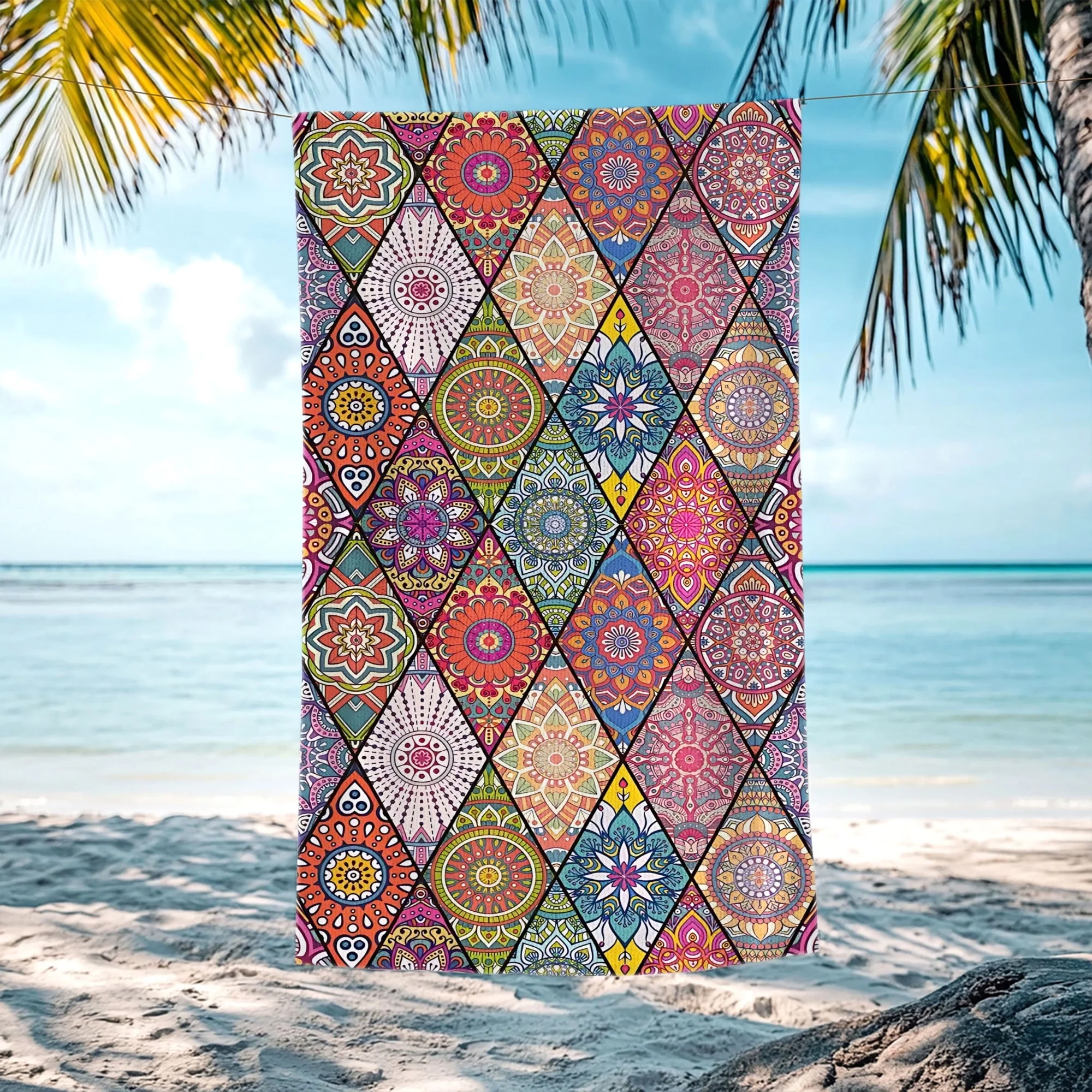 Large Boho Beach Towel Quick Dry Absorbent 30"x60"/35"x70"