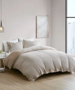 Adalyn Cotton and Rayon from Bamboo Blend Waffle Weave Duvet Cover Set by Clean Spaces