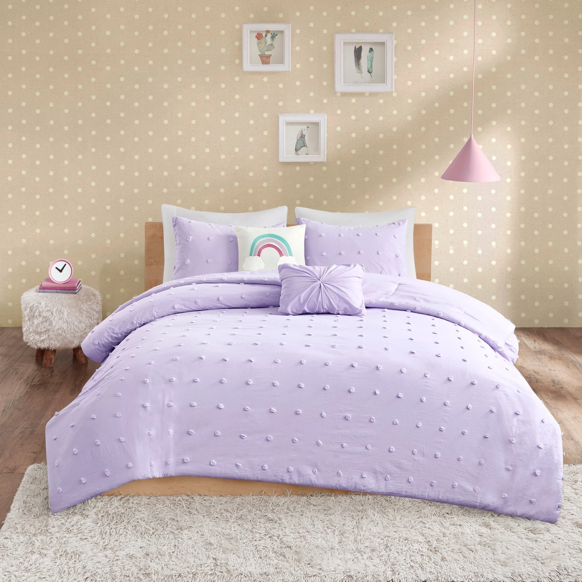 Ensley Cotton Jacquard Pom Pom Comforter Set by Intelligent Design Kids