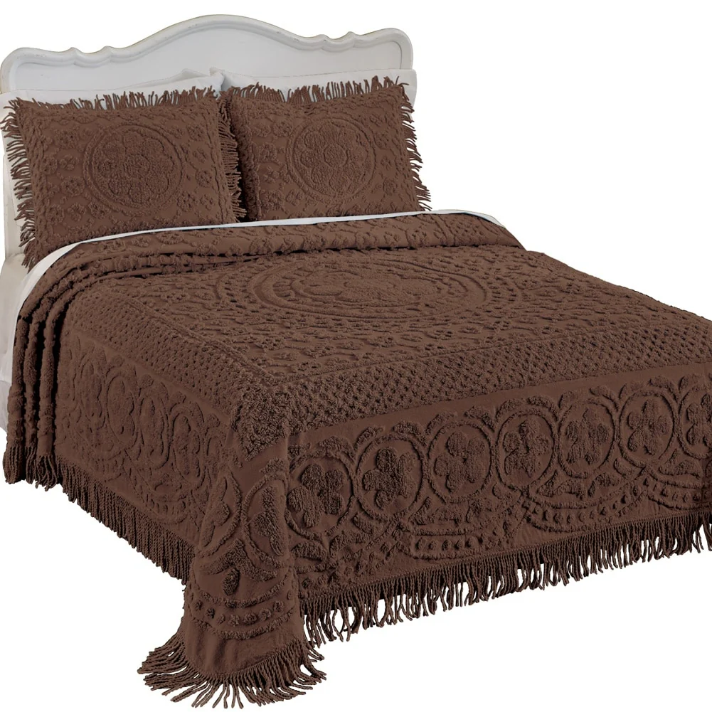 Calista Chenille Bedspread with Fringe Border