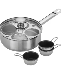 Demeyere Resto 4-cup Stainless Steel Egg Poacher Set - 1.5-qt