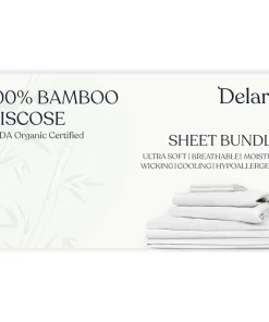 Delara Viscose derived from Bamboo Sheet Set & Duvet Cover Set Bundle, Luxury Bedding Set for Hot Sleepers