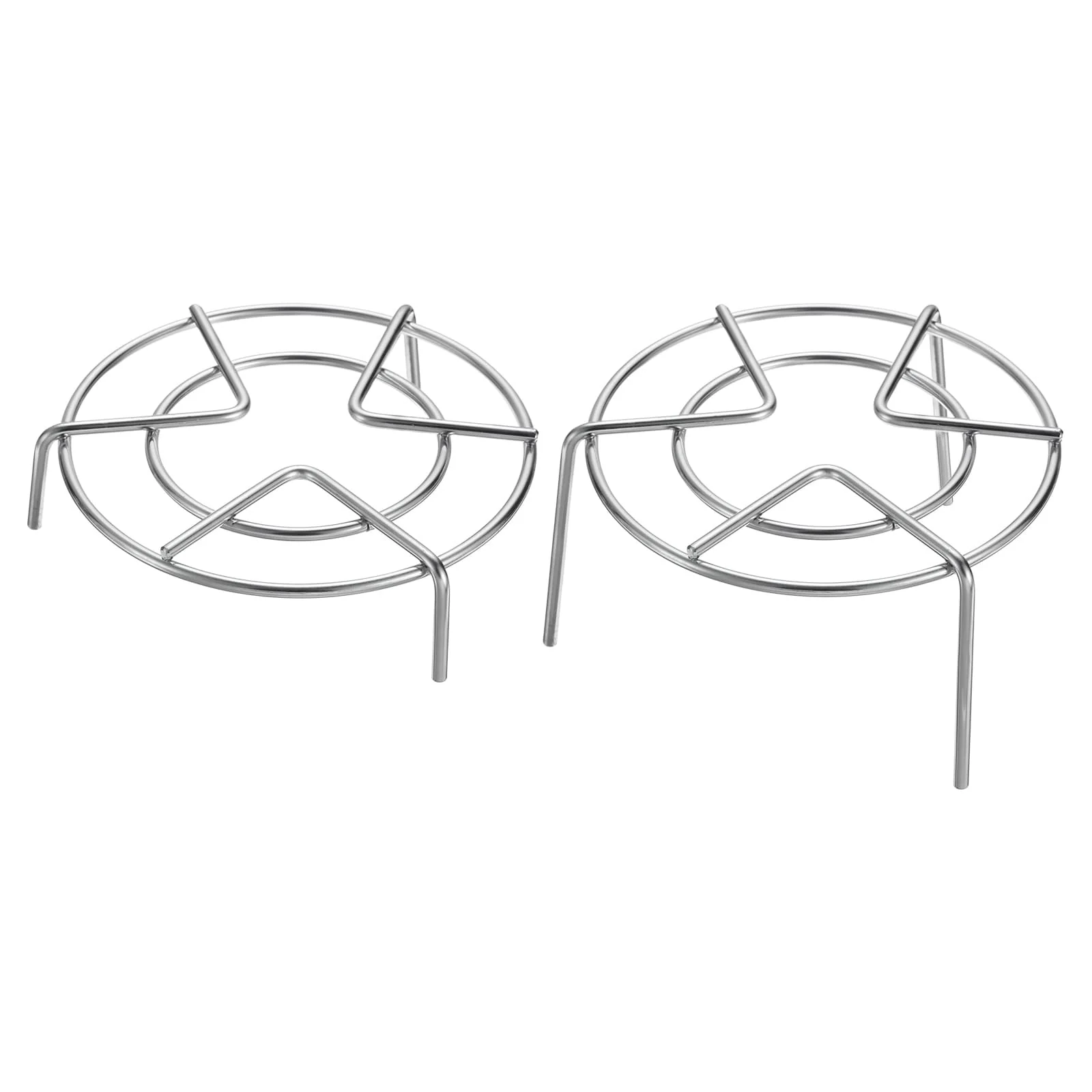 2pcs Steam Rack 5.1" Dia Metal Trivets for Cooker Silver (1.2"/2.8" Tall)