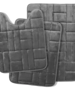 Clara Clark Ultra Soft Non Slip and Absorbent Bath Rug - Tiled Velvet Memory Foam Bath Mat