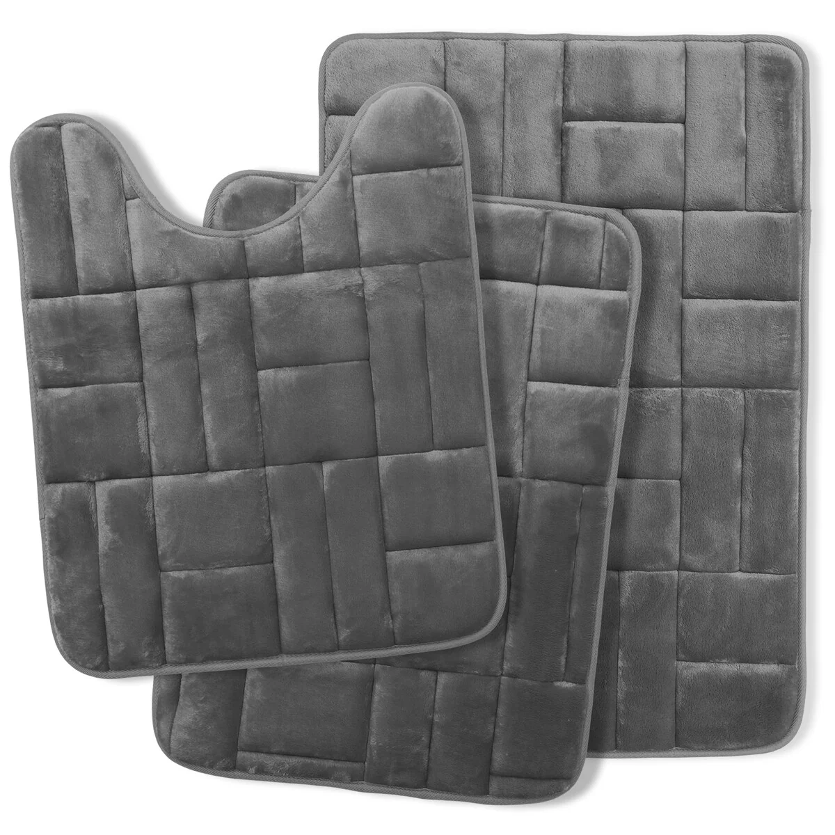 Clara Clark Ultra Soft Non Slip and Absorbent Bath Rug - Tiled Velvet Memory Foam Bath Mat