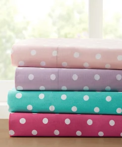 Intelligent Design Polka Dot Printed 100% Cotton Sheet Set
