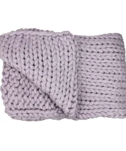 Light Purple Cable Knit Plush Throw Blanket 50 x 60