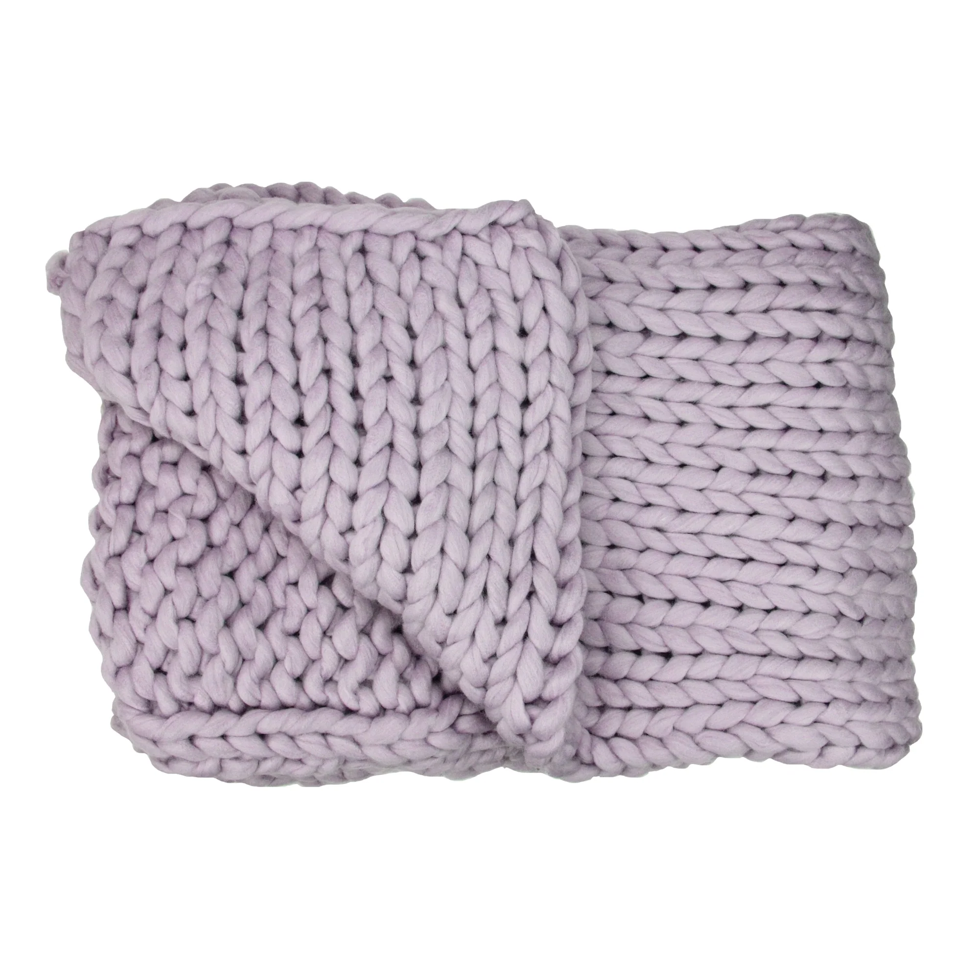 Light Purple Cable Knit Plush Throw Blanket 50 x 60