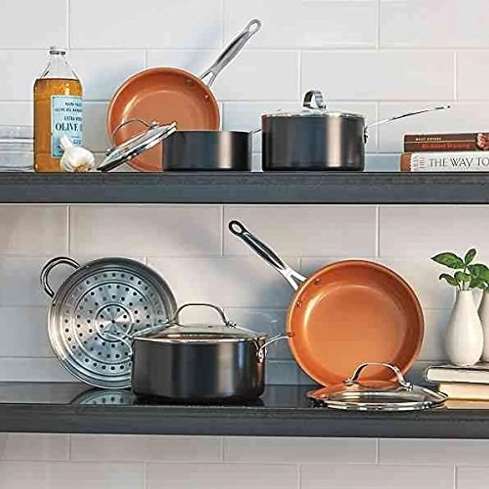 10 pcs Copper Cookware Set