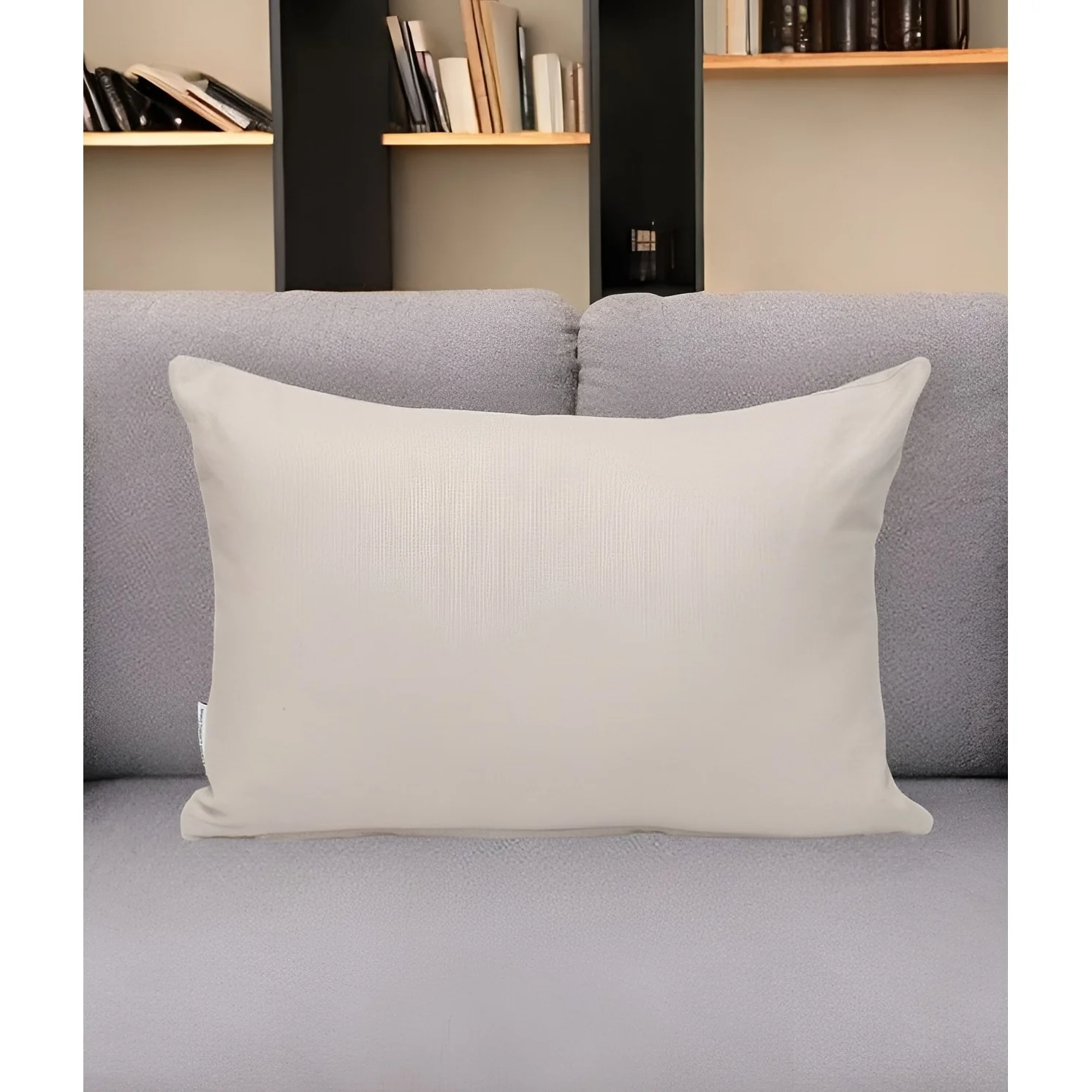 HomeRoots 12" X 18" Natural Cotton Throw Pillow