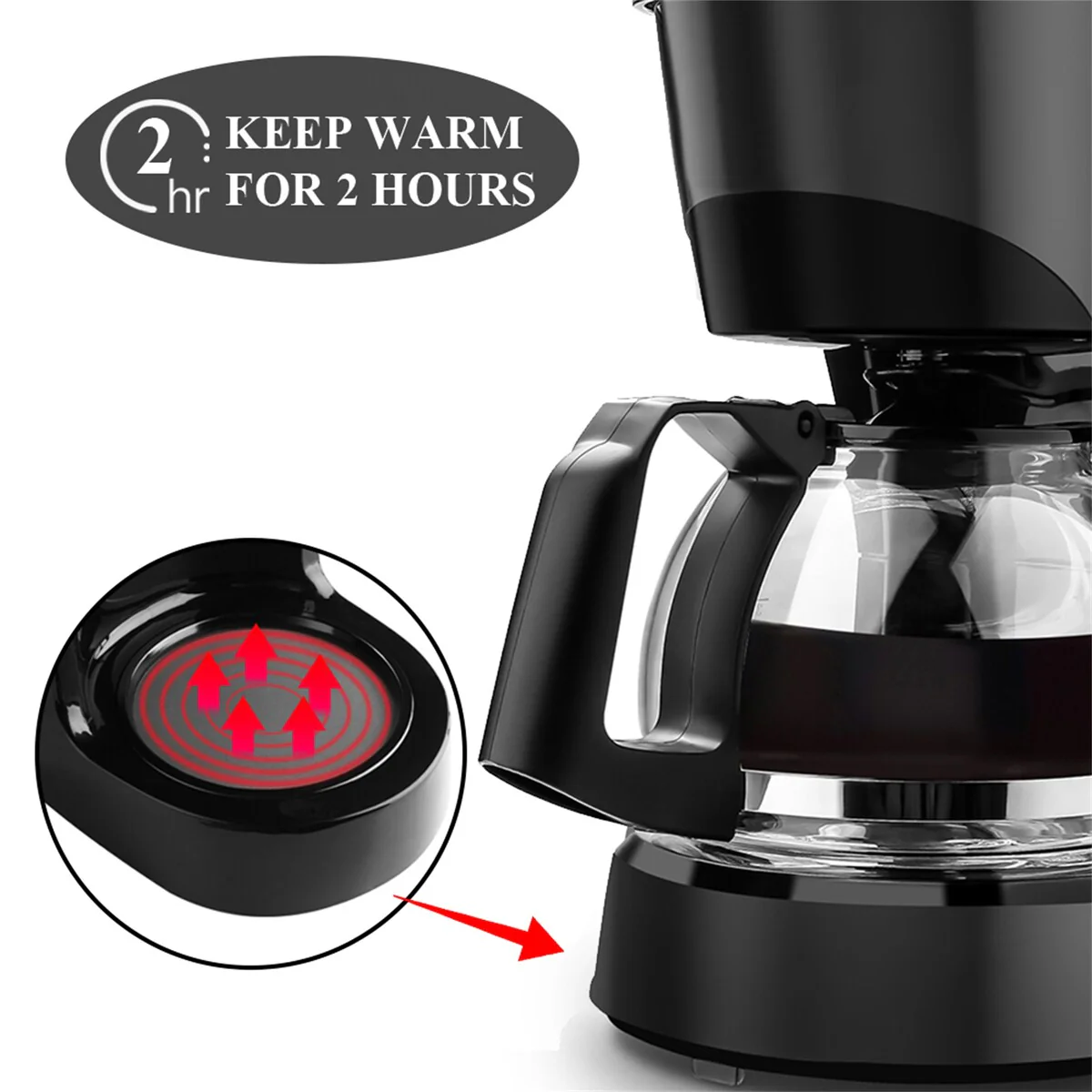 4-Cup Coffee Maker, Drip One Button Easy Use Coffeemaker with Filter - 8' x 11'