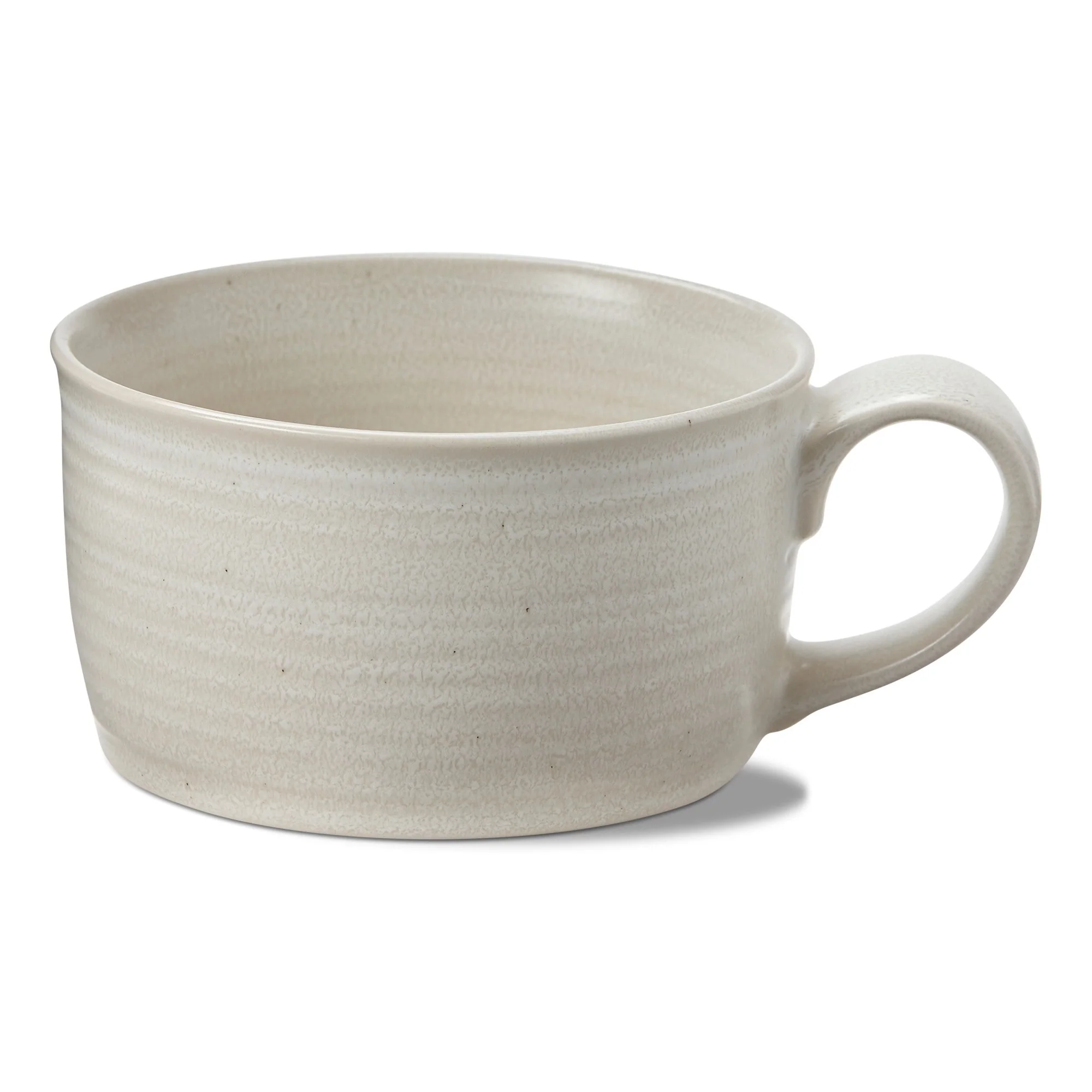 Loft Speckled Reactive Glaze Stoneware Soup Mug 17 oz. Matte White Dishwasher Safe