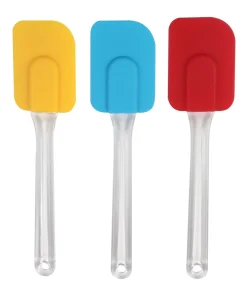 3pcs Flexible Silicone Heat Resistant Non Stick Spatula Set - 3pcs/18.5cm Length