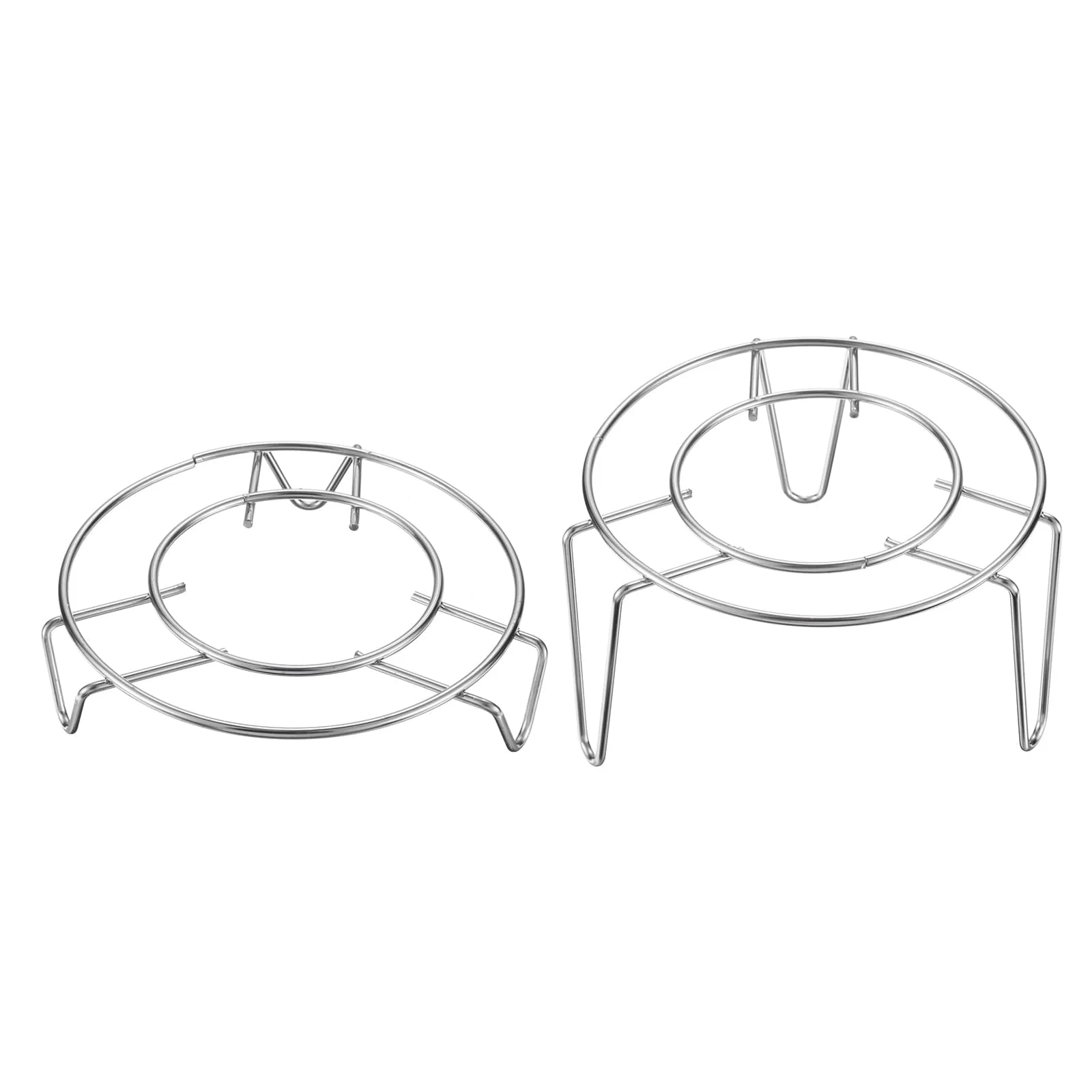 2pcs Steam Rack 4.7" Dia Metal Trivets for Cooker Silver (1"/2.6" Tall)