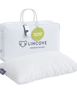 Lincove Bamboo Pillow - Luxury Hotel Quality Temperature Regulating Bamboo Pillow for Stomach Sleepers Soft Pillow