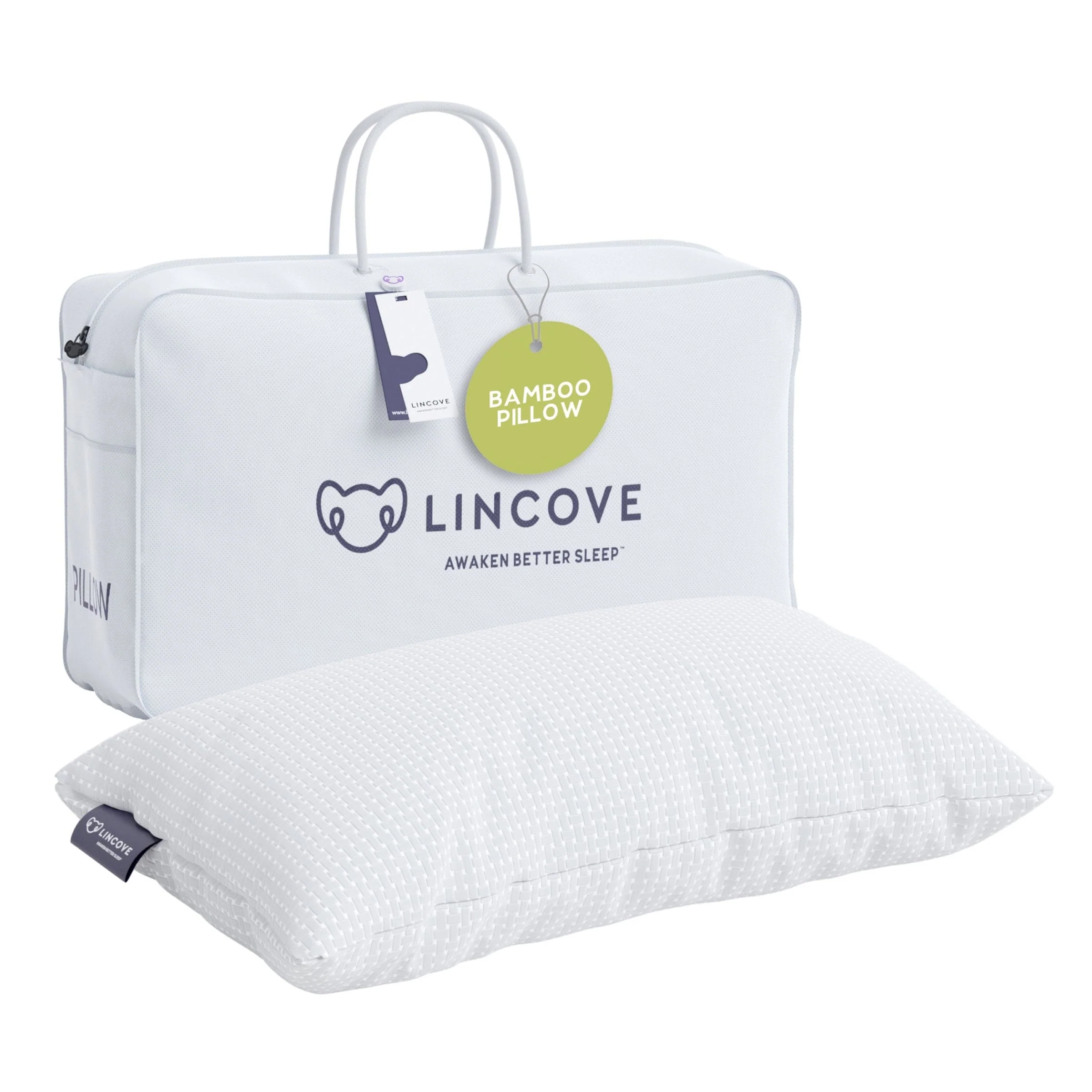 Lincove Bamboo Pillow - Luxury Hotel Quality Temperature Regulating Bamboo Pillow for Stomach Sleepers Soft Pillow