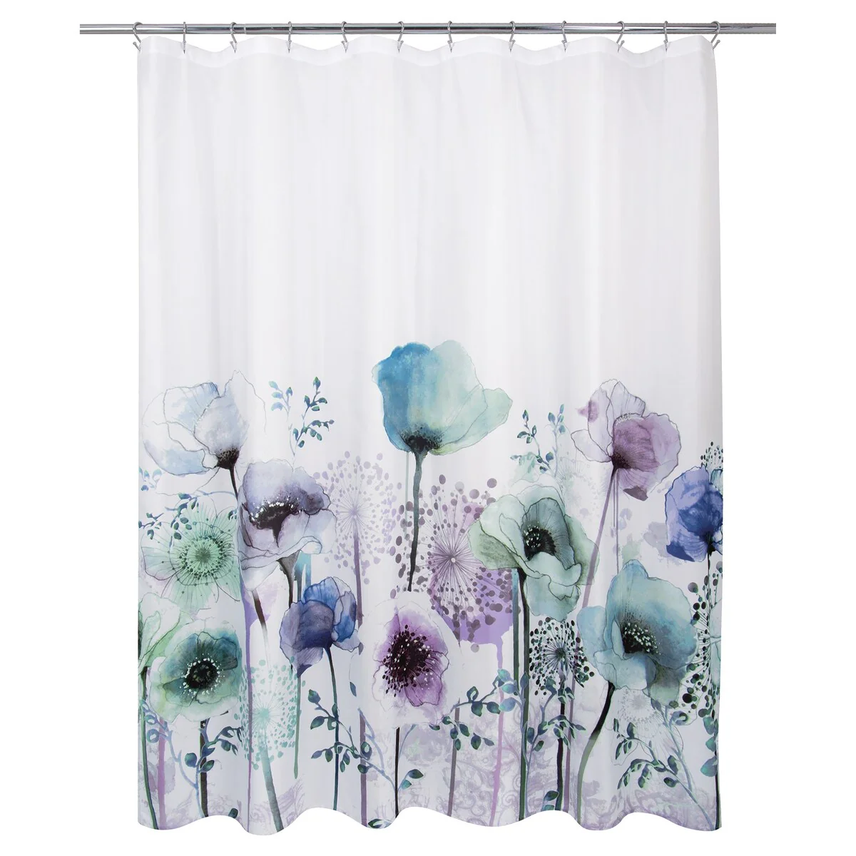 Blue Poppies Shower Curtain