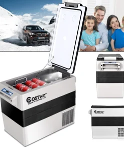 Costway 55 Quarts Portable Electric Car Cooler Refrigerator/Freezer - 52 Liters / 55 Quarts