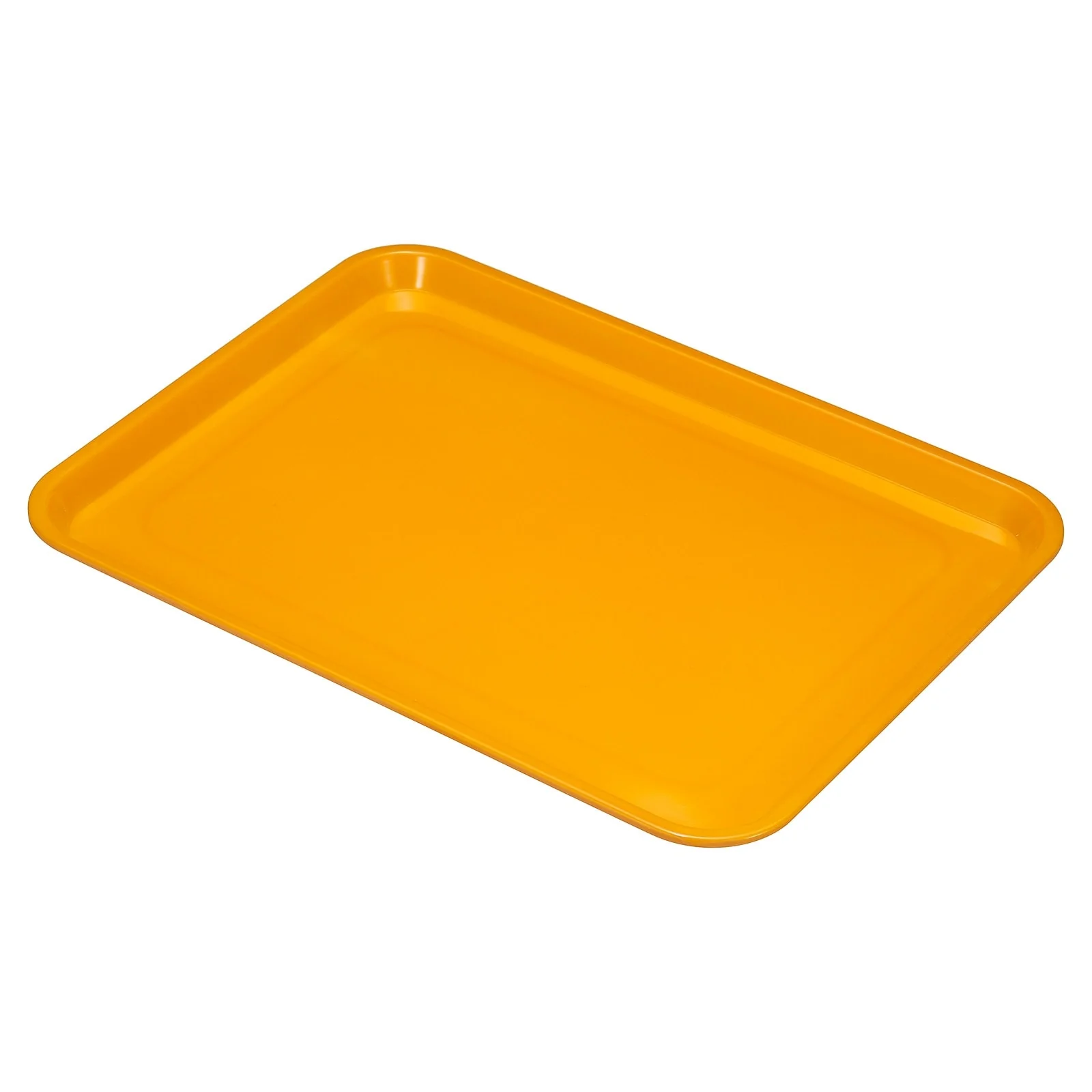 15x11" Fast Food Tray, Plastic Multi-Purpose Rectangle Serving Tray, Yellow