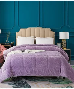 KASENTEX Luxury Plush Comforter, Ultra Soft Cozy Reversible Sherpa Machine Washable Bedding