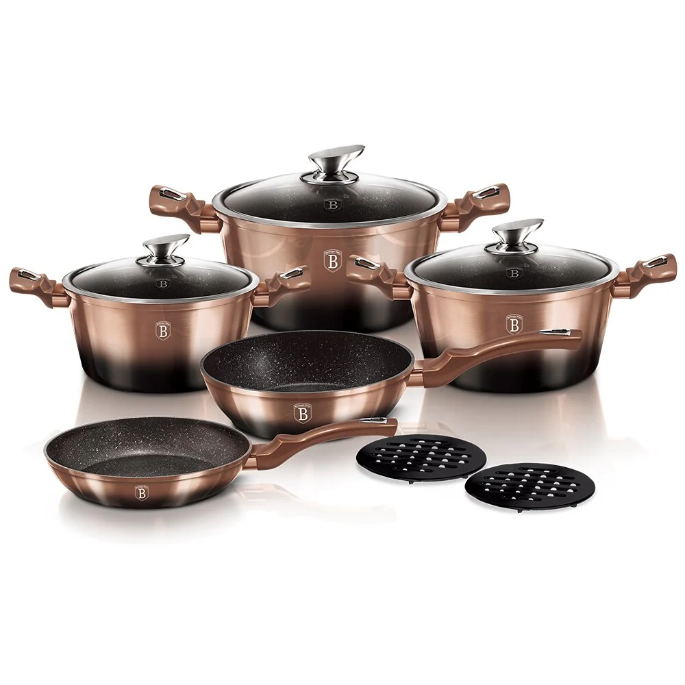 Berlinger Haus 10-Piece Kitchen Cookware Set Rose Gold Collection