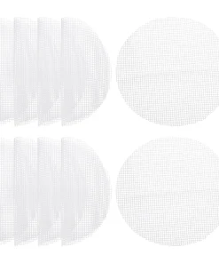 10 Pcs Reusable Round Non-Stick Steamer Liners Mesh Mat Pad, White