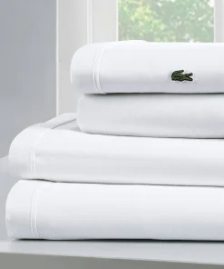 Lacoste Percale Cotton Solid Sheet Set