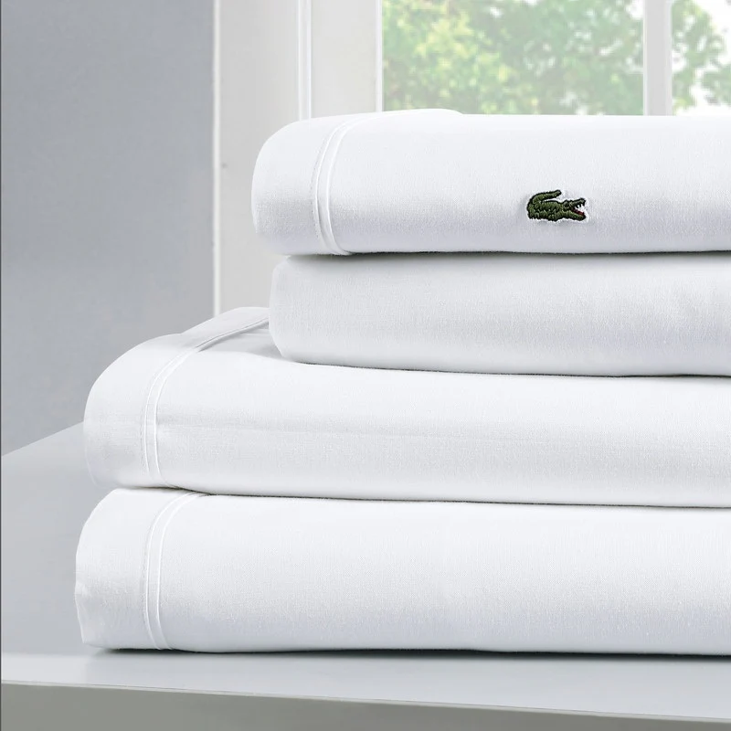 Lacoste Percale Cotton Solid Sheet Set