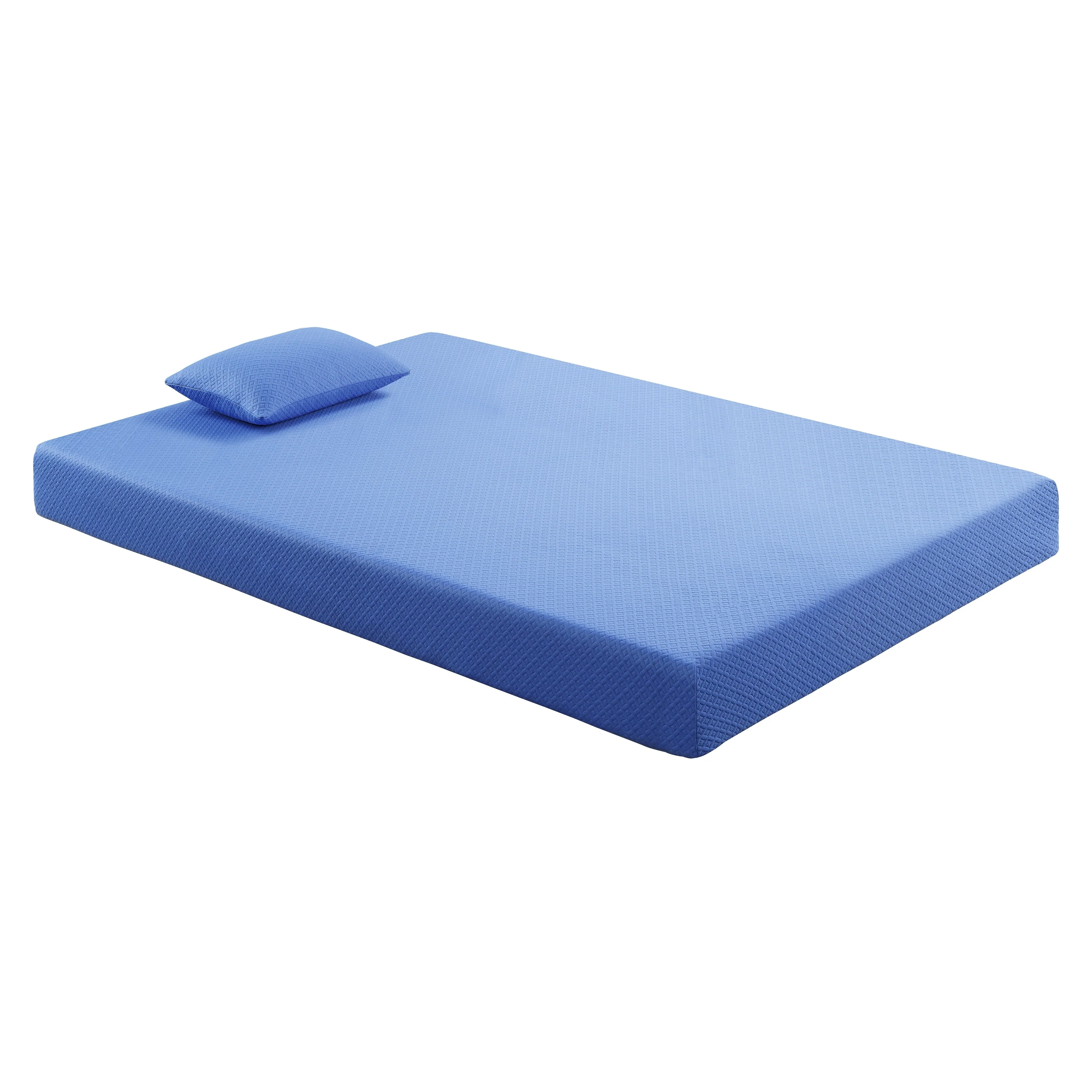 Breathable Fabric Mattress and Pillow Set, Gel-Infused Memory Foam Mattress in a Box