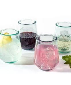 Euro Ceramica Essential Bara 4 Piece Recycled Glass Tumbler Set - Made in Spain